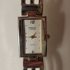 Embassy by Gruen Silver and Gold Watch